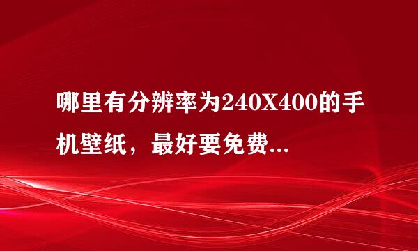 哪里有分辨率为240X400的手机壁纸，最好要免费能下载的？