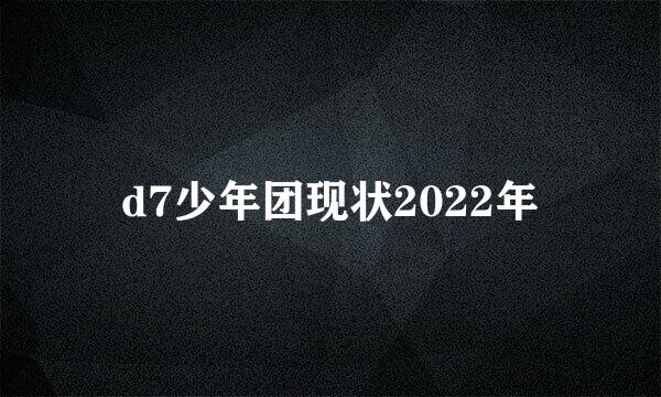 d7少年团现状2022年