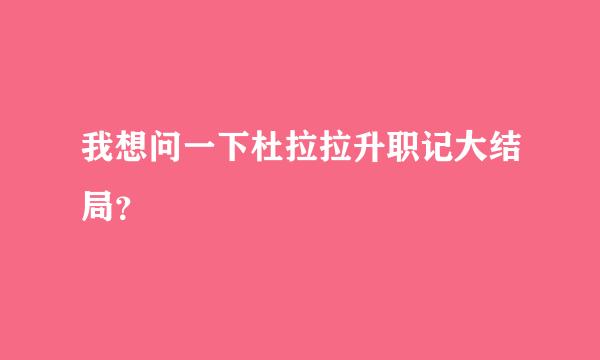 我想问一下杜拉拉升职记大结局？