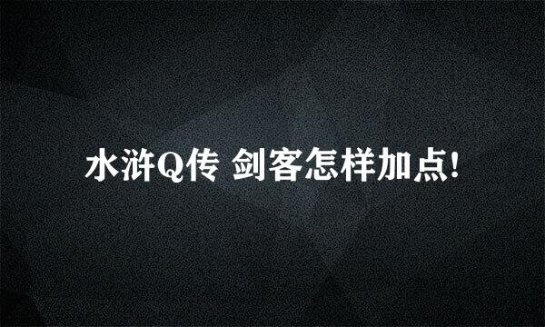 水浒Q传 剑客怎样加点!