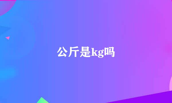 公斤是kg吗