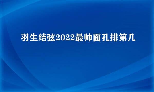 羽生结弦2022最帅面孔排第几