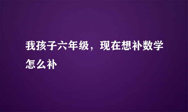 我孩子六年级，现在想补数学怎么补