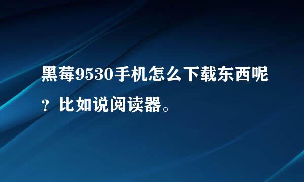 黑莓9530手机怎么下载东西呢？比如说阅读器。