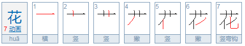 花字的笔画顺序