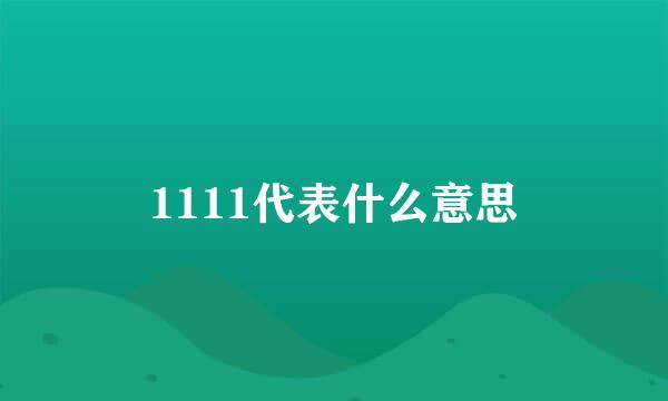 1111代表什么意思