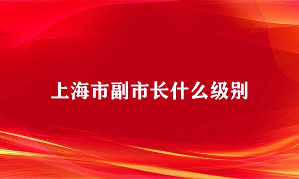 上海市副市长什么级别