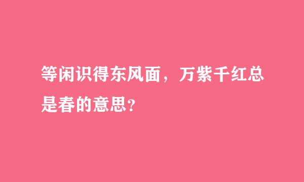 等闲识得东风面，万紫千红总是春的意思？