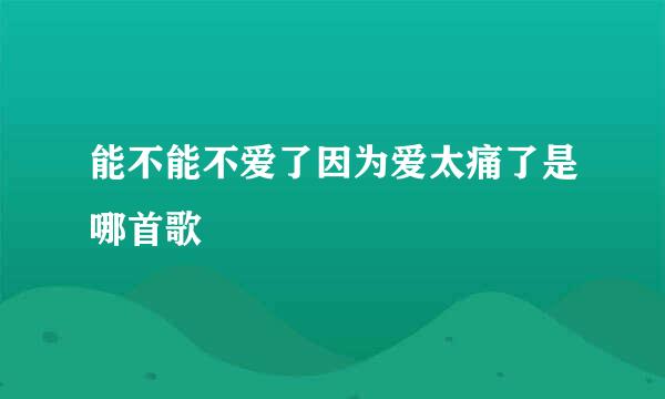 能不能不爱了因为爱太痛了是哪首歌