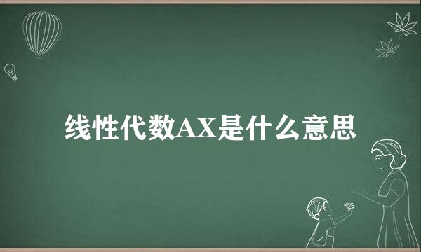 线性代数AX是什么意思