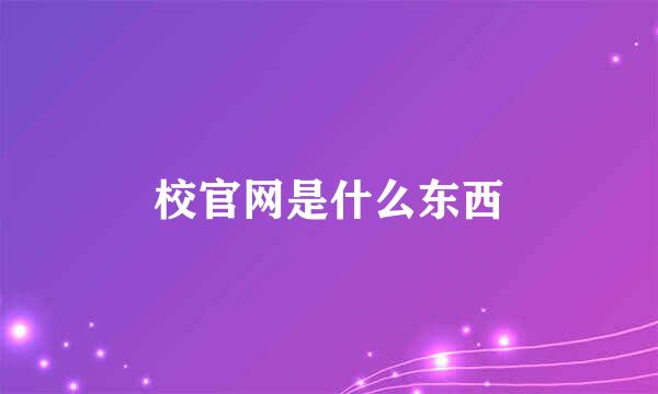 校官网是什么东西