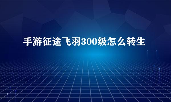 手游征途飞羽300级怎么转生