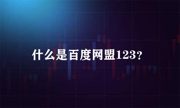 什么是百度网盟123？