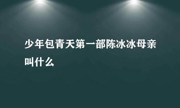 少年包青天第一部陈冰冰母亲叫什么