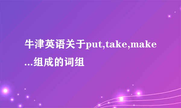 牛津英语关于put,take,make...组成的词组