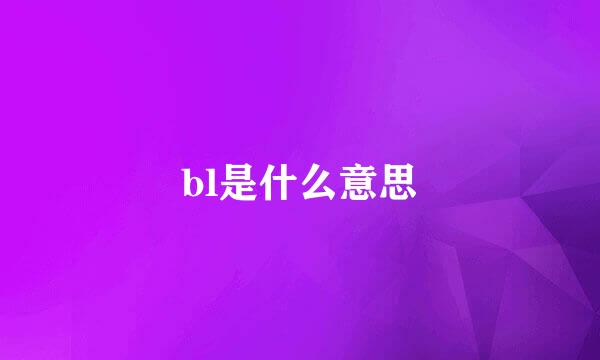 bl是什么意思