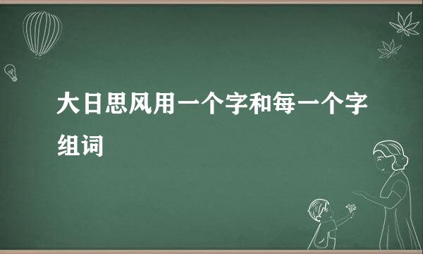 大日思风用一个字和每一个字组词