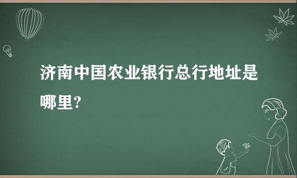 济南中国农业银行总行地址是哪里?