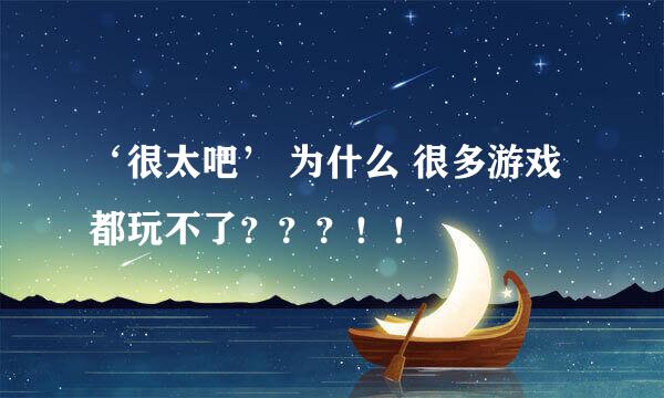 ‘很太吧’ 为什么 很多游戏都玩不了？？？！！