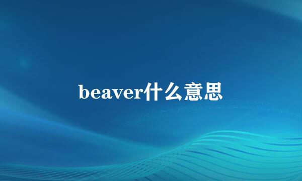 beaver什么意思