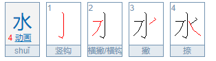 水的笔画顺序