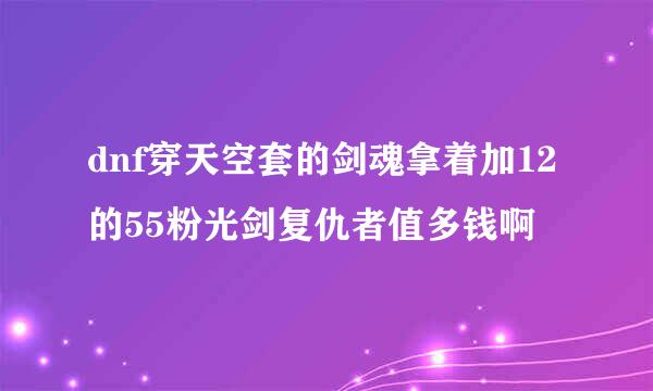 dnf穿天空套的剑魂拿着加12的55粉光剑复仇者值多钱啊