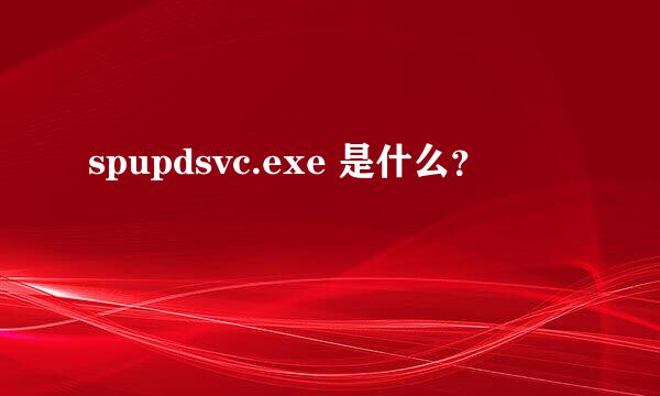 spupdsvc.exe 是什么？