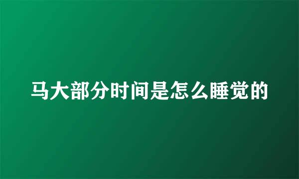 马大部分时间是怎么睡觉的