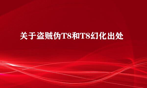 关于盗贼伪T8和T8幻化出处