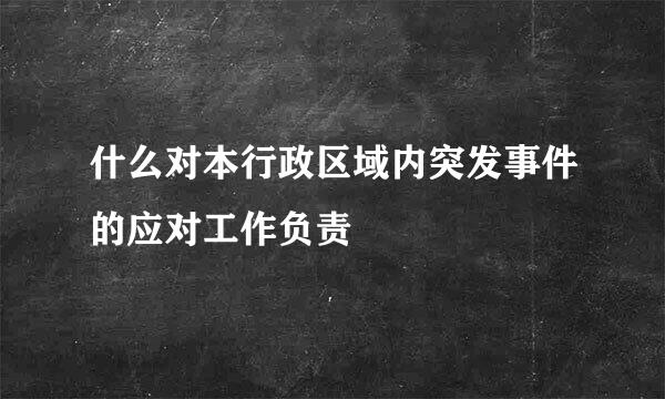 什么对本行政区域内突发事件的应对工作负责