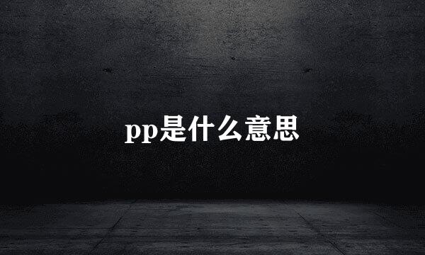 pp是什么意思