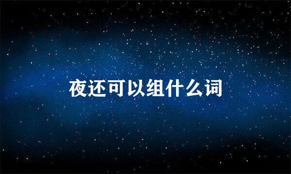 夜还可以组什么词