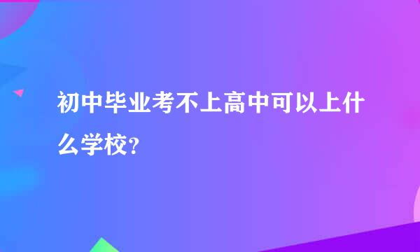 初中毕业考不上高中可以上什么学校？