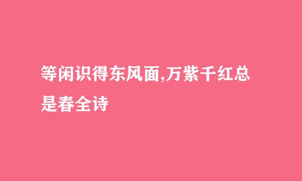 等闲识得东风面,万紫千红总是春全诗