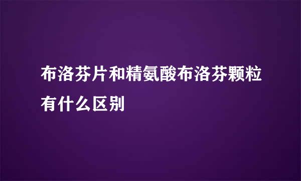 布洛芬片和精氨酸布洛芬颗粒有什么区别