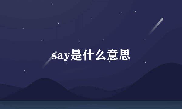 say是什么意思