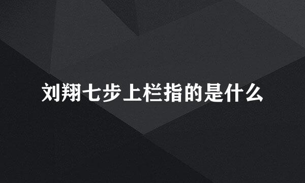 刘翔七步上栏指的是什么