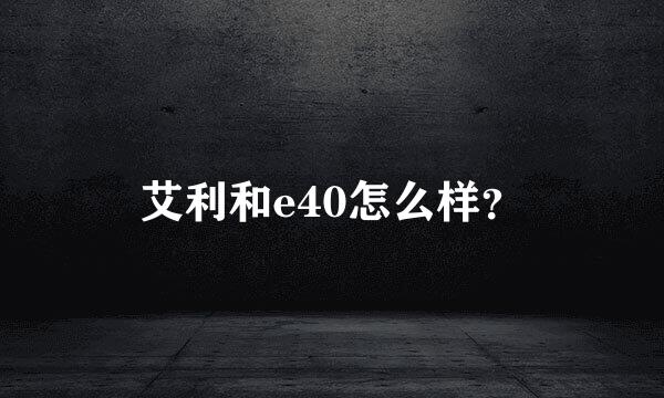 艾利和e40怎么样？