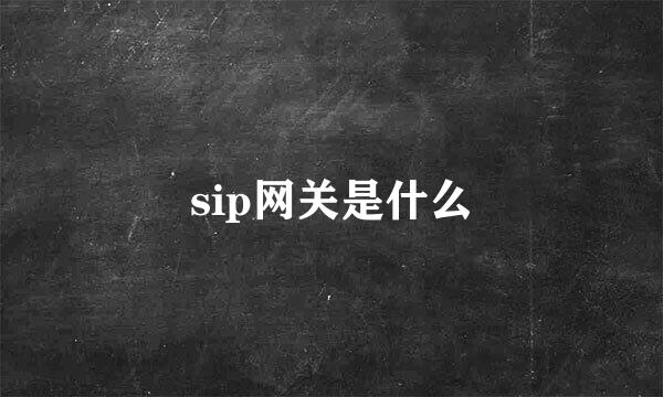 sip网关是什么