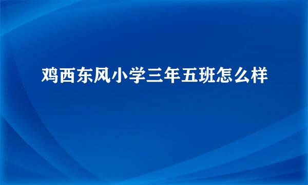 鸡西东风小学三年五班怎么样