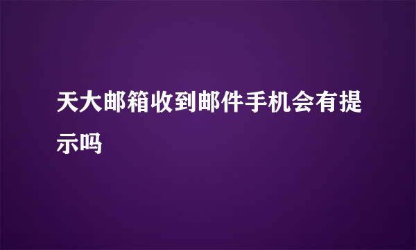 天大邮箱收到邮件手机会有提示吗