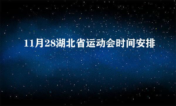 11月28湖北省运动会时间安排