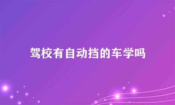 驾校有自动挡的车学吗