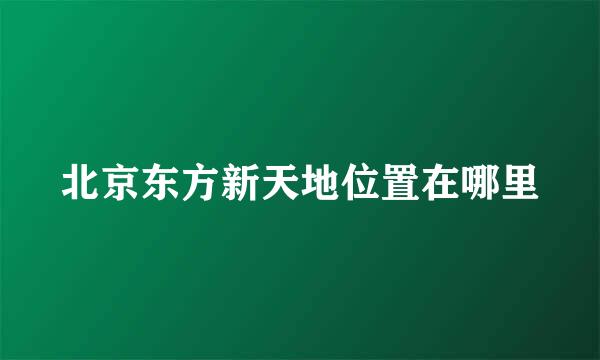 北京东方新天地位置在哪里