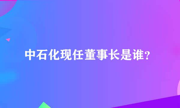 中石化现任董事长是谁？