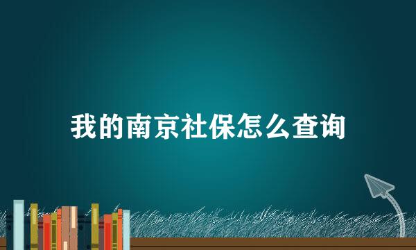 我的南京社保怎么查询