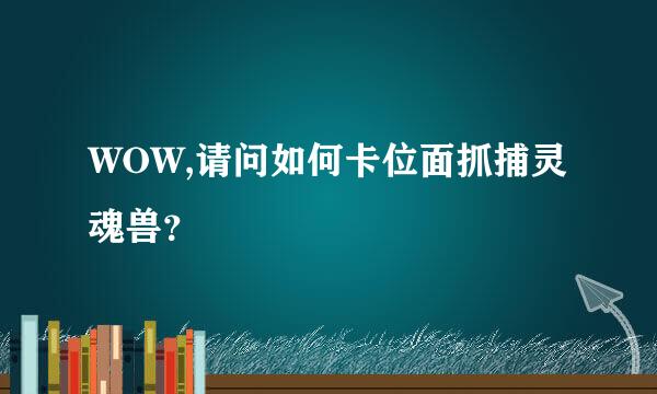 WOW,请问如何卡位面抓捕灵魂兽？