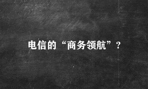 电信的“商务领航”?