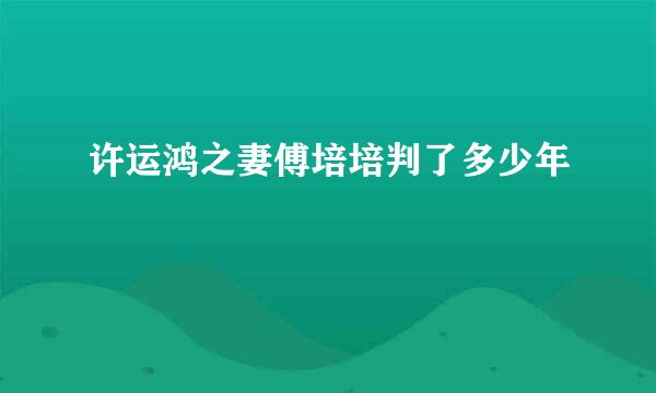 许运鸿之妻傅培培判了多少年