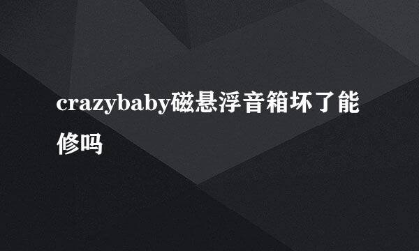 crazybaby磁悬浮音箱坏了能修吗